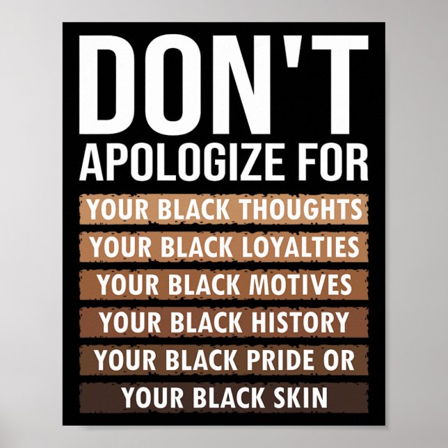 Don't Apologize For Your Black Skin Juneteenth Bla Poster (Front)