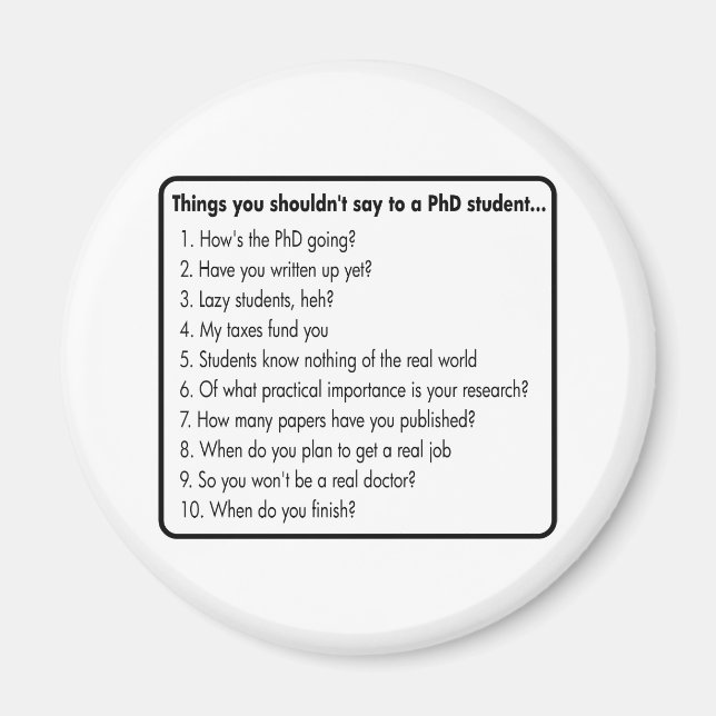 Don't ask a PhD Magnet (Front)