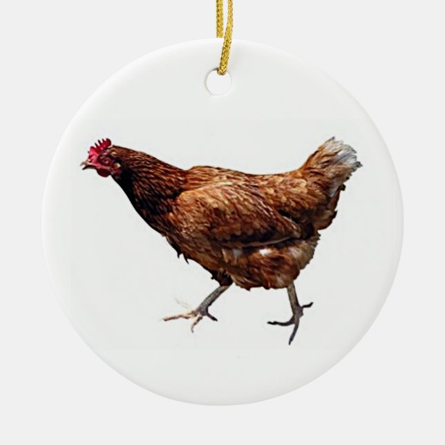 DON'T BE A CHICKEN COOL CHRISTMAS ORNAMENT (Front)