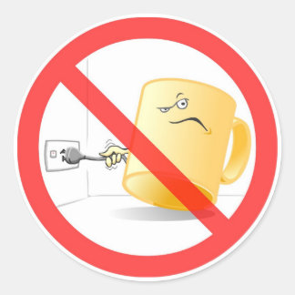 Don't be a Mug, Use the Plug! Colour Sticker