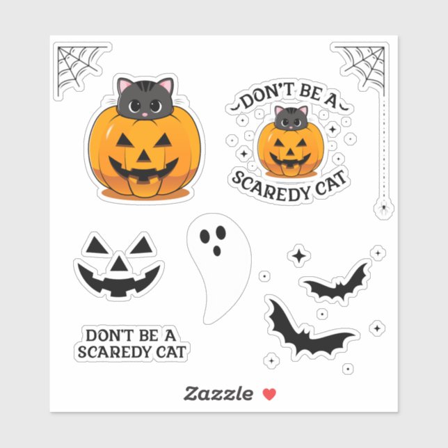 Don't Be A Scaredy Cat Sticker Cutouts (Sheet)