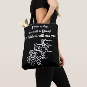 Don't be a Sheep (black) Tote Bag