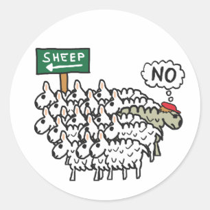 Don't Be A Sheep Classic Round Sticker