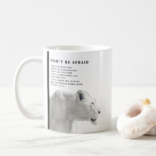 Don't Be Afraid Bible Verse Art Lion Coffee Mug