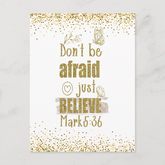 Don't Be Afraid Bible Verse Postcard (Front)
