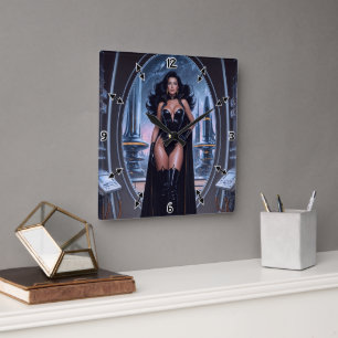 Don't Be Fooled By Her Elegance by Xzendor7 Square Wall Clock