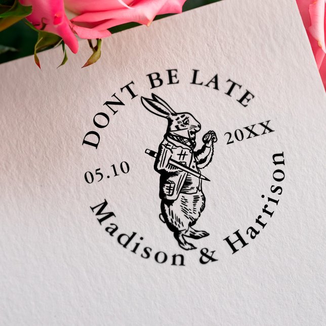 Don't Be Late Alice In Wonderland Rabbit Wedding Self-inking Stamp (Don't Be Late Alice In Wonderland Rabbit Wedding Self-inking Stamp)