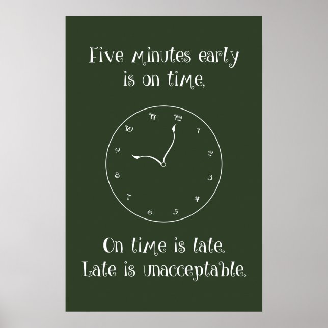 Don't Be Late! Classroom Poster (Front)