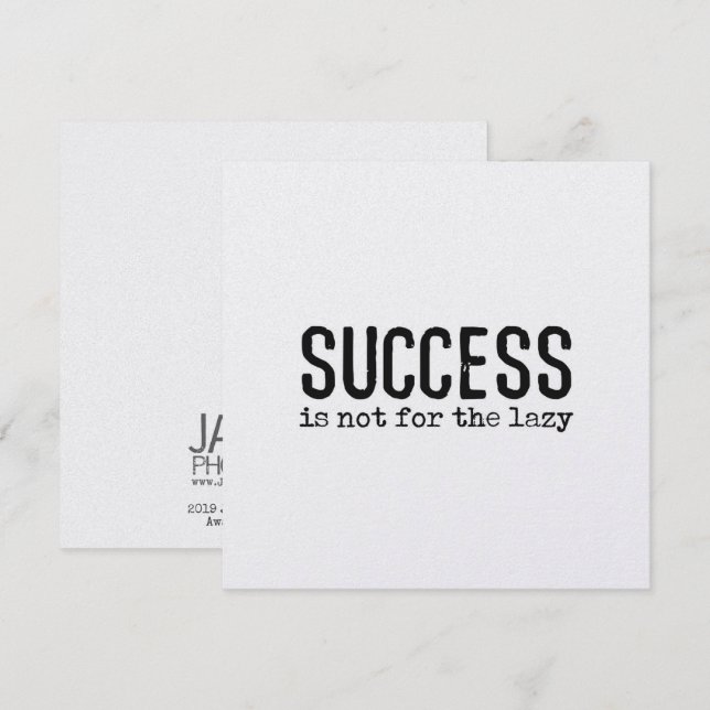 DON'T BE LAZY 5.25 x 5.25 card (Front/Back)