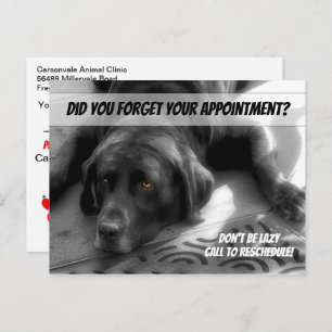 Don't Be Lazy Missed Appointment Postcard