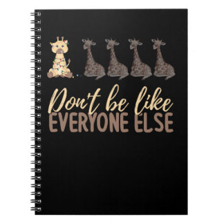 Don't be like everyone else Christmas Giraffe Notebook