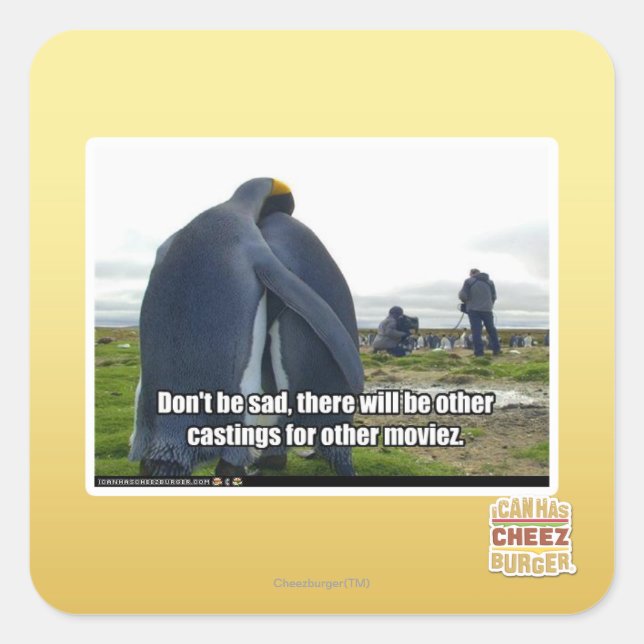 Don't be Sad Square Sticker (Front)