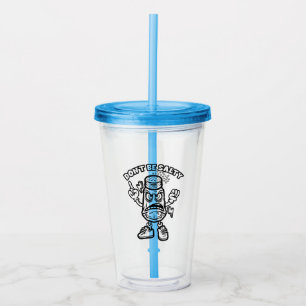 Don't Be Salty, Funny Illustration Acrylic Tumbler