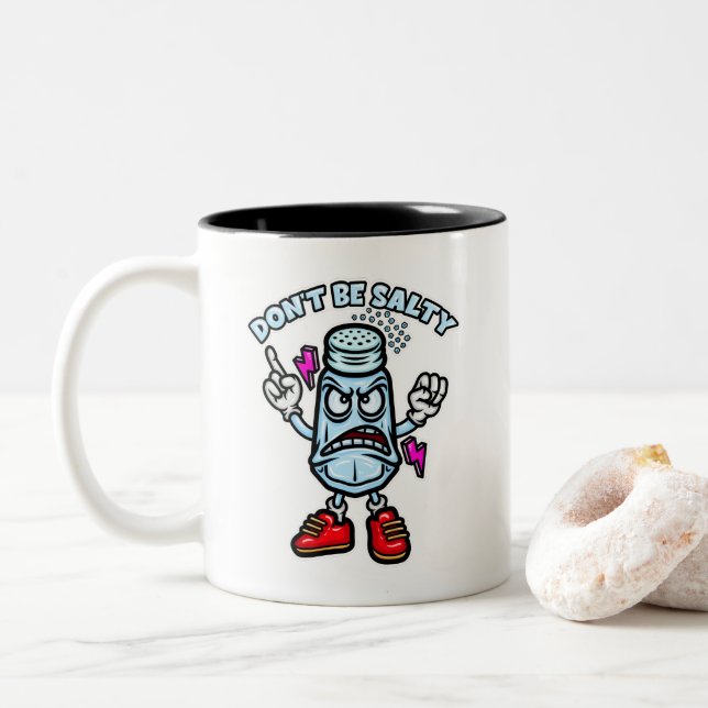 Don't Be Salty Two-Tone Coffee Mug (With Donut)