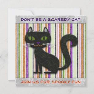 Don't Be Scared Halloween Cat Decorative Design Invitation