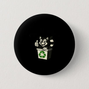 Don't be trashy funny raccoon earth day recycling 6 cm round badge