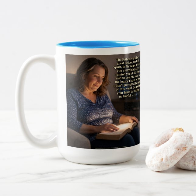Don't be troubled Two-Tone coffee mug (With Donut)