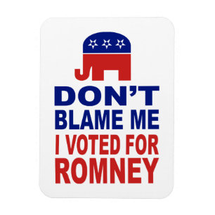 Don't Blame Me I Voted For Romney Magnet