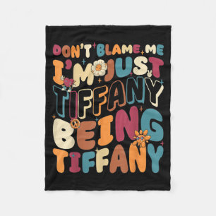 Dont Blame Tiffany Being Tiffany Groovy Retro Fleece Blanket