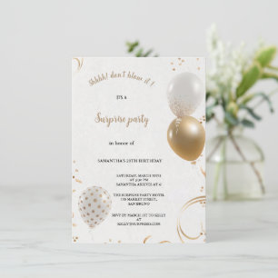 Don't Blow It Gold and black Birthday Invitation