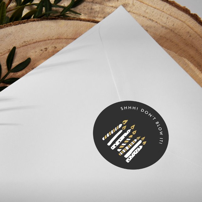 Don't Blow It Gold Glitter Surprise Birthday Party Classic Round Sticker (Creator Uploaded)