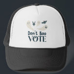 Don't Boo Vote USA Election Trucker Hat<br><div class="desc">Cute political hat featuring illustrations of ghosts and bats. The text says "Don't Boo Vote."</div>
