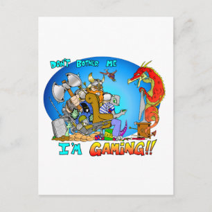 Don't Bother Me I'm Gaming Postcard
