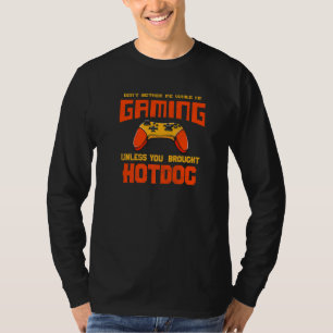 Don't Bother Me While I'm Gaming Hotdog Humor Sau T-Shirt