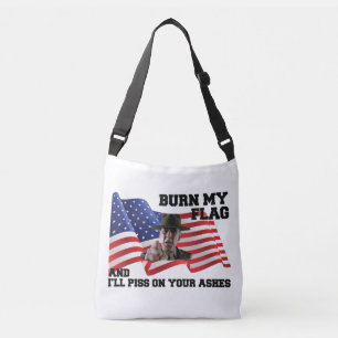 Don't burn my flag crossbody bag
