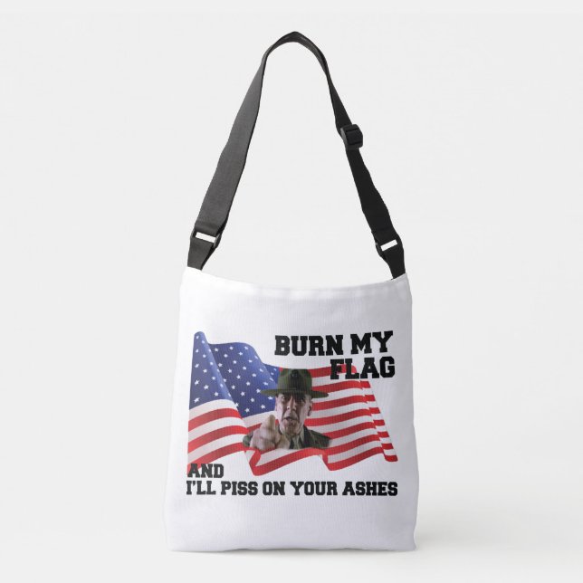 Don't burn my flag crossbody bag (Front)