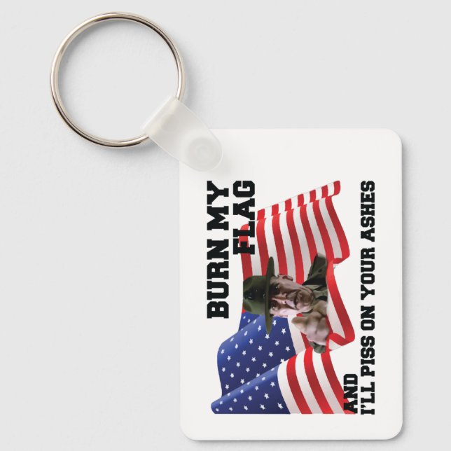 Don't burn my flag key ring (Front)