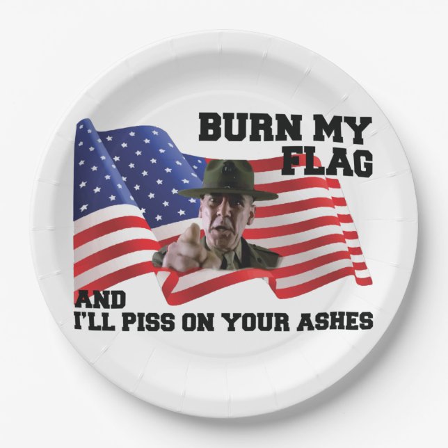 Don't burn my flag  paper plate (Front)