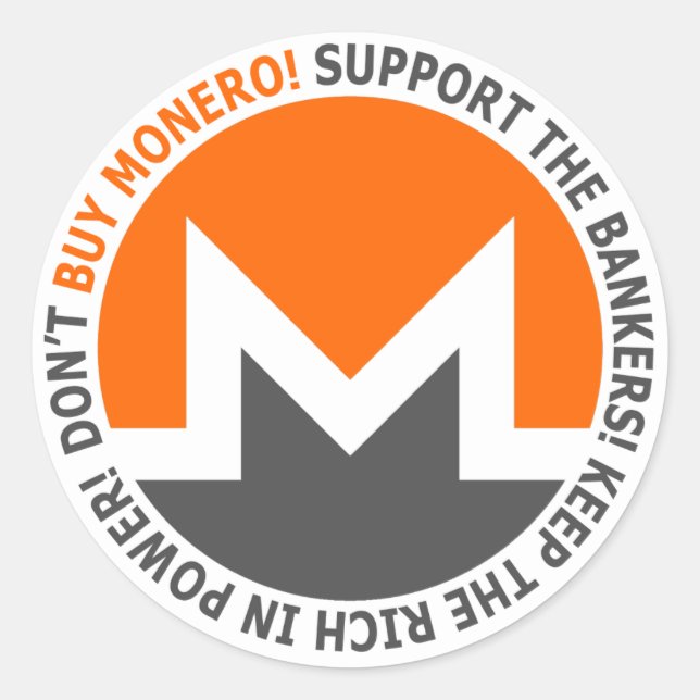 Don't buy Monero Classic Round Sticker (Front)