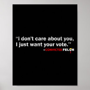 Don't Care About You I Just Want Your Vote Trump 2 Poster