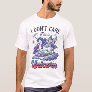 Dont Care Im Unicorn Wings Clouds T-Shirt