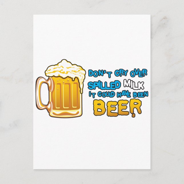 Don't cry over spilled milk! postcard (Front)