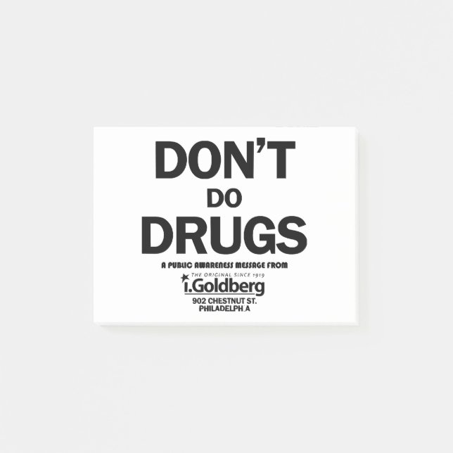 Don't Do Drugs as seen on Bernard Summer Post-it Notes (Front)