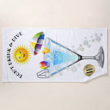 Don't Drink and DIVE Beach Towel