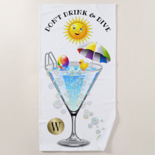 Don't Drink and DIVE Beach Towel