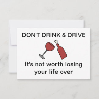 Don't drink & drive Card