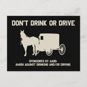 dont drink or drive postcard