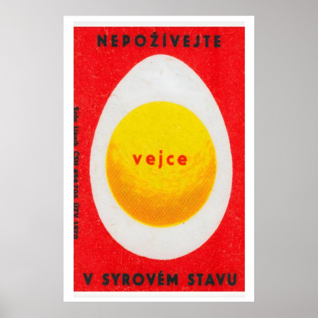 Don't Eat Raw Egg - Matchbox Print - Czech Wall (Front)