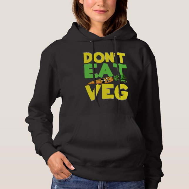 Don't Eat Veg  Angry Carrot  Costume Vegans Hoodie (Front)