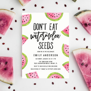 Don't Eat Watermelon Seeds   Baby Shower Invitation