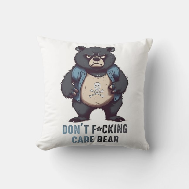 Don't F*cking Care Bear Cushion (Front)