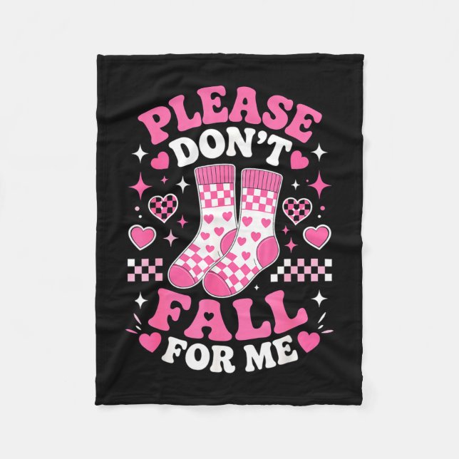 Dont fall for funny socks pun sarcastic joke humou fleece blanket (Front)