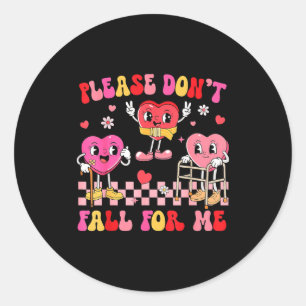 Don't fall for nurse valentine's day fall classic round sticker