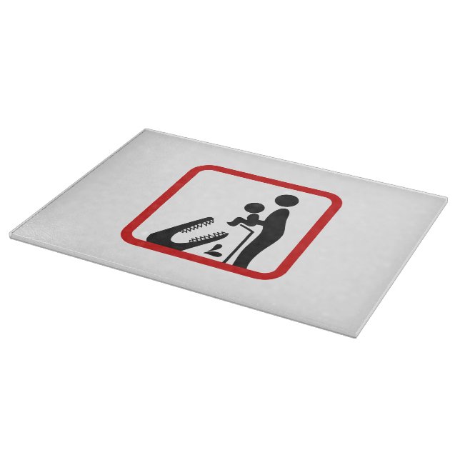 Don't Feed Baby To The Crocodile Zoo Sign Cutting Board (Corner)