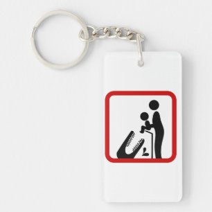 Don't Feed Baby To The Crocodile Zoo Sign Key Ring