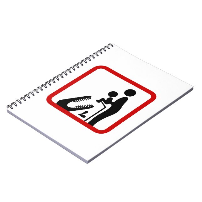 Don't Feed Baby To The Crocodile Zoo Sign Notebook (Left Side)